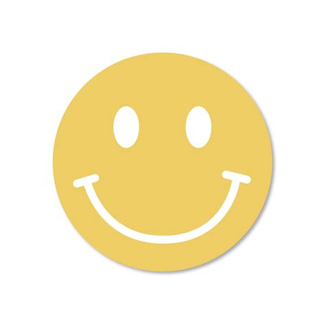 Smiley Paper Sticker Vector Happy Face Emoticon Label Stock