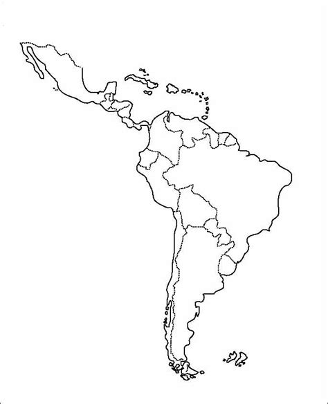 Croquis del mapa de América Latína Imagui