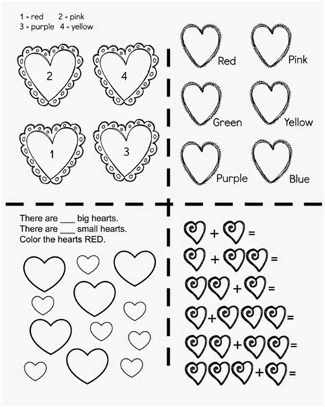 Valentine Worksheets For Kindergarten Kindergarten