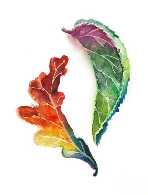 Leaves Watercolor Art Print 9x12 From Original By Canotstopprints