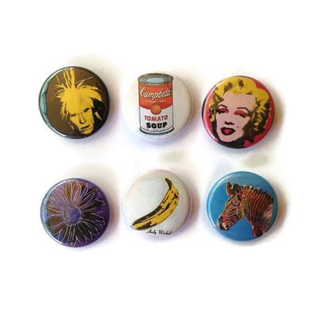 Colorful Andy Warhol Collection Of Six 1 Pinsbuttonsbadges Pin