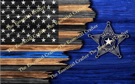 Thin Blue Line Sheriff Flag Sublimation Design Png Police Etsy