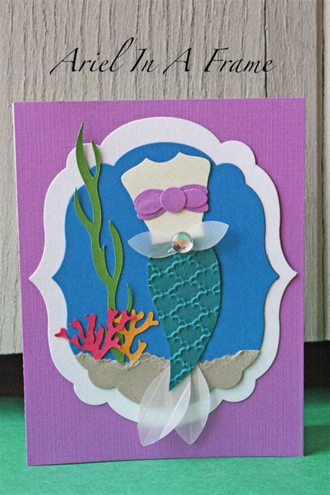 Princess Ariel Handmade Card 2 Background Options Cards Handmade