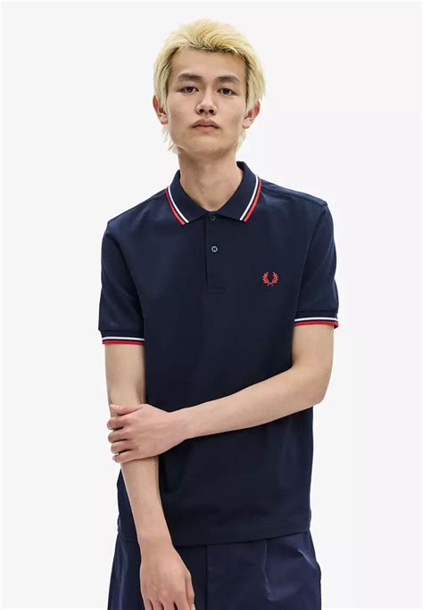 buy fred perry fred perry m3600 twin tipped fred perry shirt navy