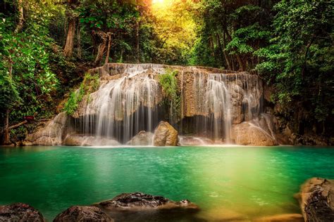 Waterfalls River Forests Nature Wallpapers Hd Desktop And Mobile