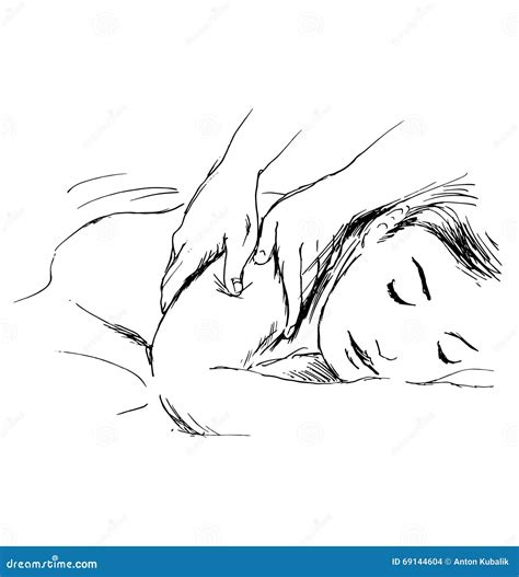 Hand Sketch Massage Vector Illustration 69144604