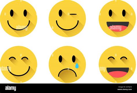 Emoji Feeling 3d Faces Vector Communication Chat Elements In Yellow