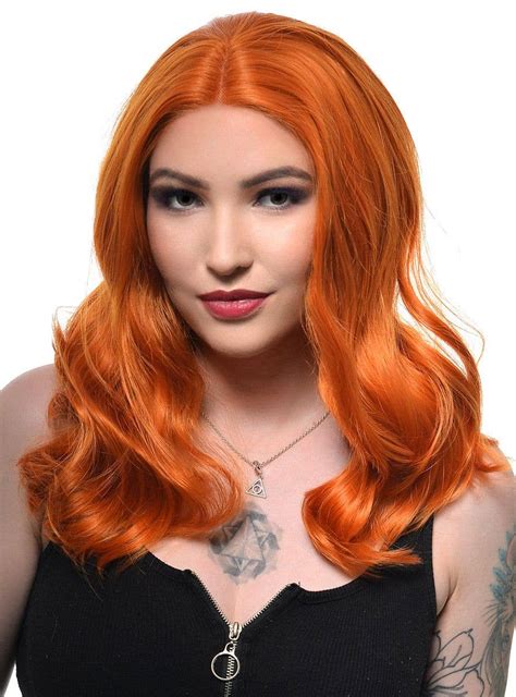Ginger Orange Mid Length Lace Front Wig Loose Waves Fashion Wig