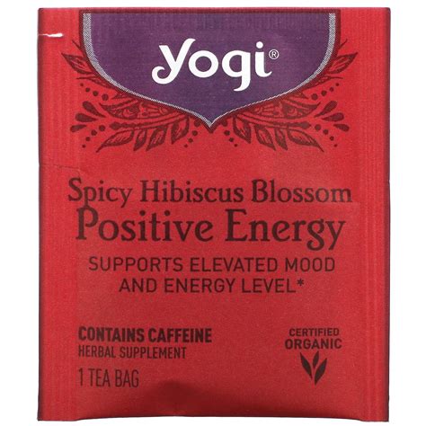 Yogi Tea Spicy Hibiscus Blossom Positive Energy 16 Tea Bags 112 Oz
