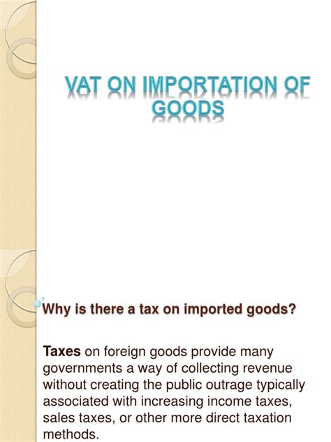 Vat On Importation Of Goods