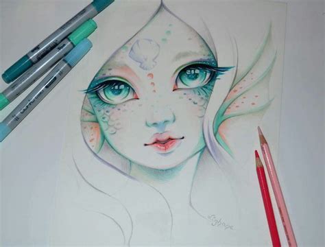 Draw a circle and make a small horizontal line at the bottom for the chin. Realistic Mermaid Drawing at GetDrawings | Free download