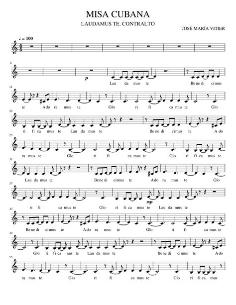 4 Laudamustecontralto Sheet Music For Piano Solo Easy