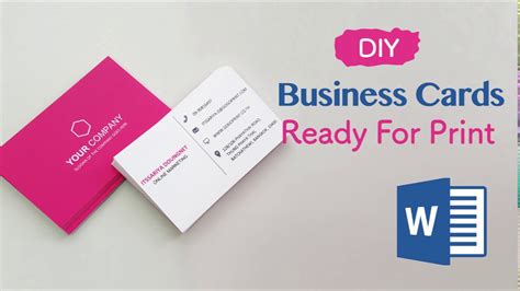 How To Create Your Business Cards In Word Professional And Print Ready In 4 Easy Steps Youtube