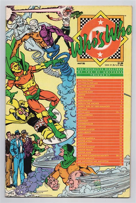 definitive directory of the dc universe vol xv dc who s who 1986 vg imagine that comics