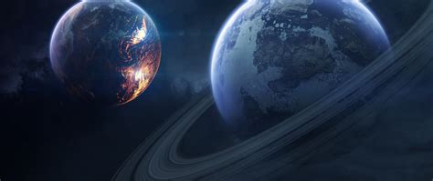 Download 2560x1080 Wallpaper Saturn Space Planet Of
