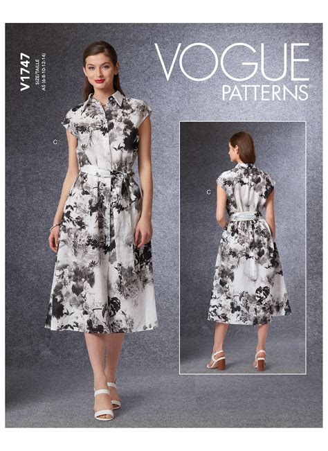 Vogue Patterns 1747 Misses Dress And Belt