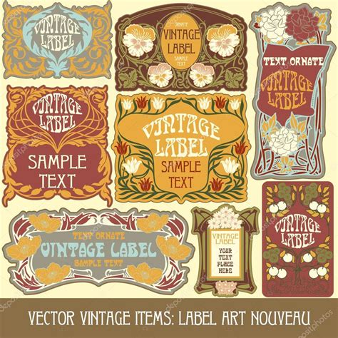 Vector Vintage Items Label Art Nouveau Premium Vector In Adobe