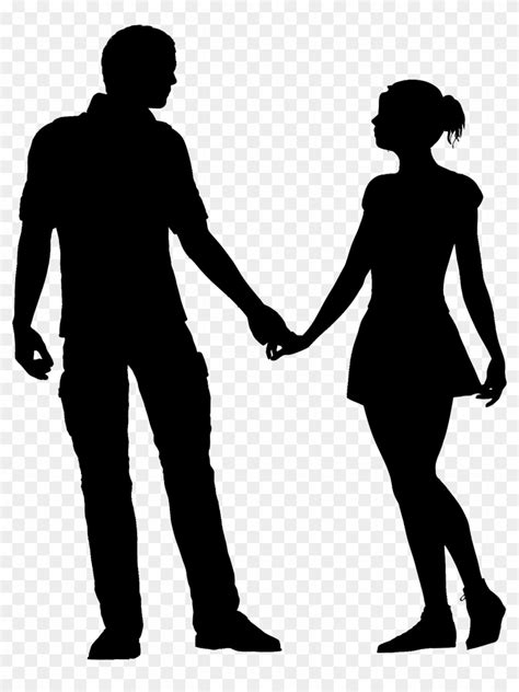 Clipart Silhouette Couple Holding Hands Free Transparent Png