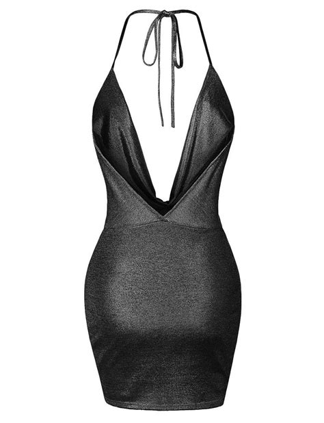 sexy women halter backless bandage deep v neck bodycon cocktail club mini dress ebay
