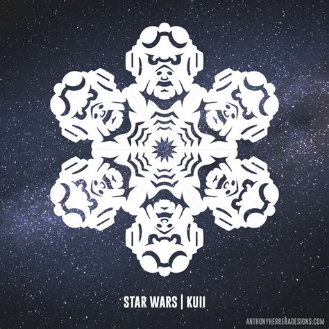 Children as well as adults go gaga over star wars series. The Mandalorian: Kuii snowflake pattern Star Wars 2019 ...