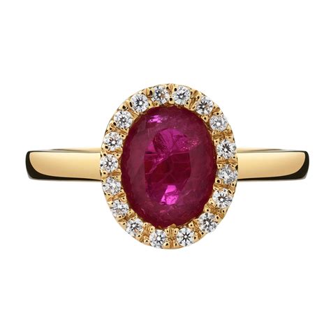 Ruby Gold Ring With Diamonds Red Ruby Gemstone 18k Gold Ring Ruby