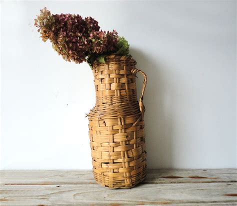 Woven Basket Floor Vase By Oceanswept On Etsy