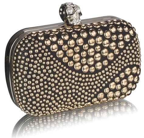 Wholesale And B2b Black Gold Studded Box Clutch Bag Supplier And Manufacturer