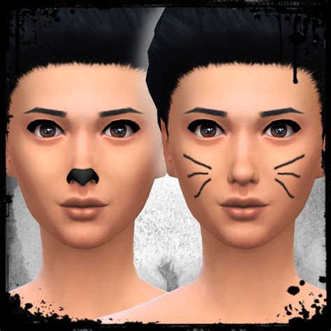 Mod The Sims Face Paint Cat Nose And Whiskers