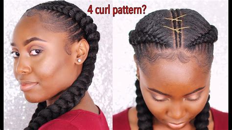 It can be worn straight, curly/coily, picked out, or stretched out. Feed-in braids on 4c natural hair No Heat/Gel ...