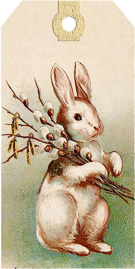 Vintage Easter Bunny Tags Free Printables Vintage Easter Printables