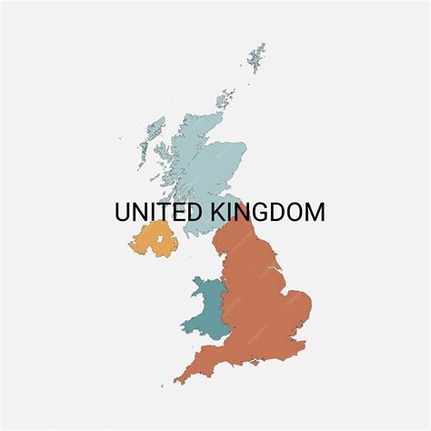 Mapa Vectorial Del Reino Unido Con Divisiones Administrativas Vector