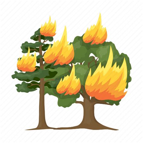 Fire Flame Forest Tree Icon