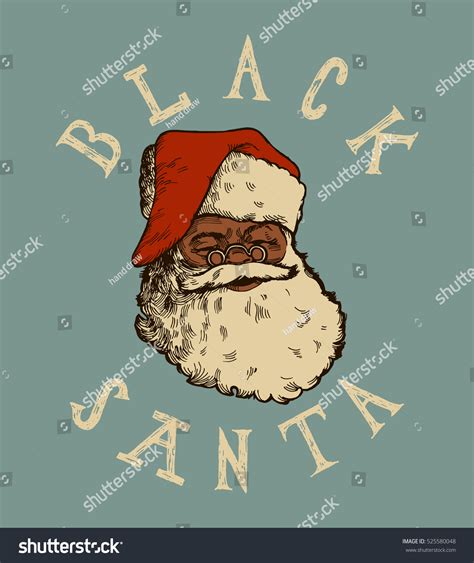 African Santa Face Vintage Black Santa Stock Vector Royalty Free