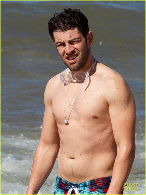 Full Sized Photo Of Max Greenfield Shirtless Vacation With Bikini Clad