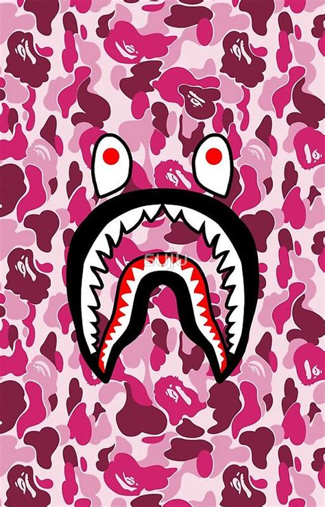 Shark Face Pink Camo Bape Wallpaper Iphone Bape Shark Wallpaper