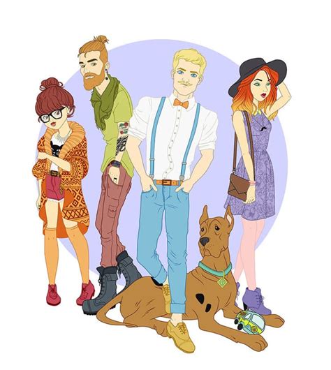 Ilustración Hipster Scooby Doo Domestika