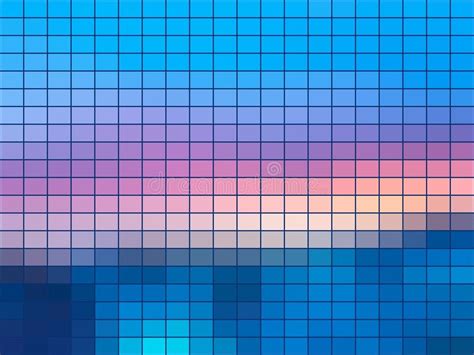 Blue Pink Mosaic Square Tiles Background Stock Vector Illustration Of