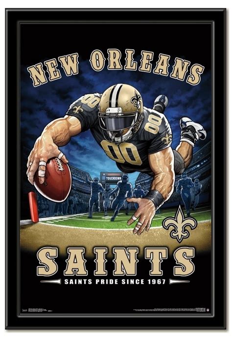 New Orleans Saints Team Mascot End Zone Framed Poster