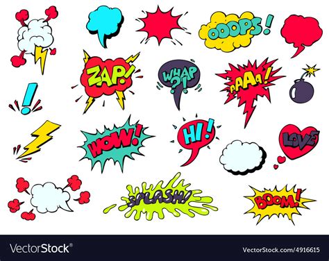 Comic Speech Bubbles For Different Emotions Vector Image