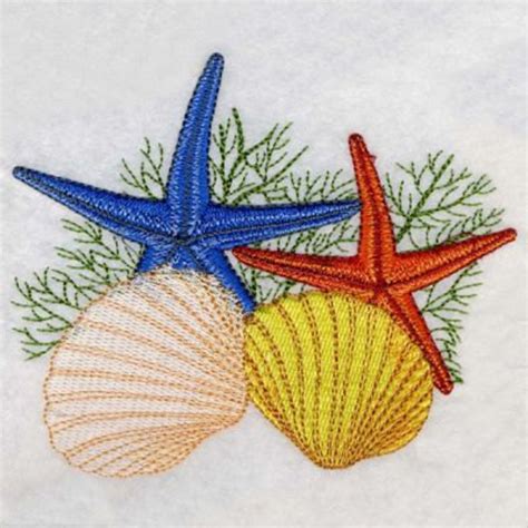 Seashell Summer Holiday Machine Embroidery Design Instant Etsy