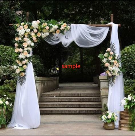 Wedding Arch Tulle Flower Backdrop Wedding Green Wedding Flowers Ivory Flowers Wedding Stage