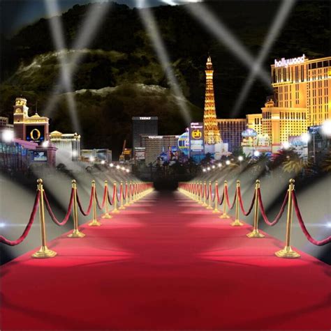 10x10ft Spots Light Hollywood Night Mountain Red Carpet Entrance Custom