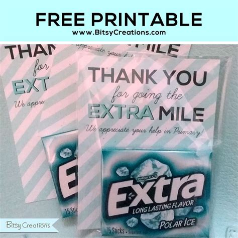 Extra Gum Thank You Free Printable For Primary Thank You Printable Free Printable Cards