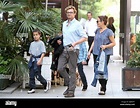 Simon Baker with his sons Claude Blue Baker Harry Friday Baker and ...