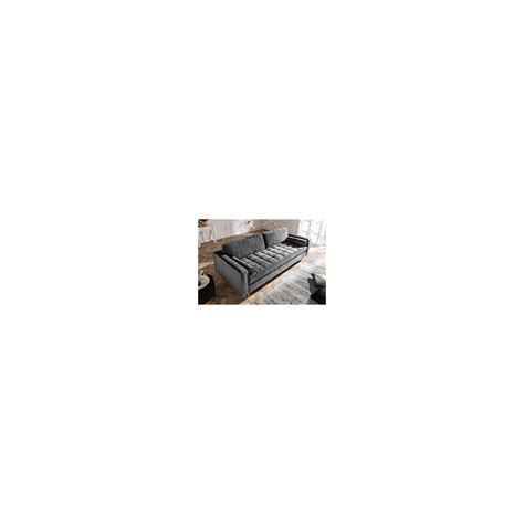 Invicta Interior Elegantes Design Sofa Cozy Velvet 225cm Grau Samt