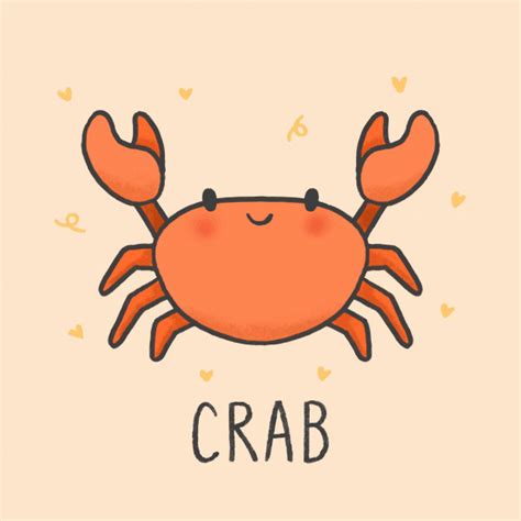 Premium Vector Cute Crab Cartoon Hand Drawn Style Crab Cartoon