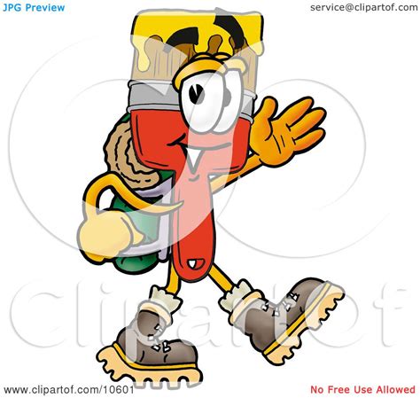 Clipart Picture Of A Paint Brush Mascot Cartoon Character