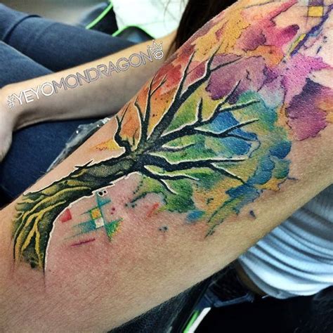 Watercolor Tree Tattoo