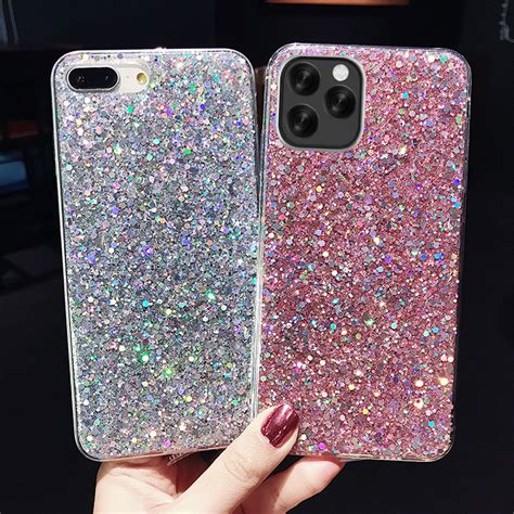 Bling Glitter Sparkle Soft Rubber Case Cover For Iphone 12 11 Pro Max