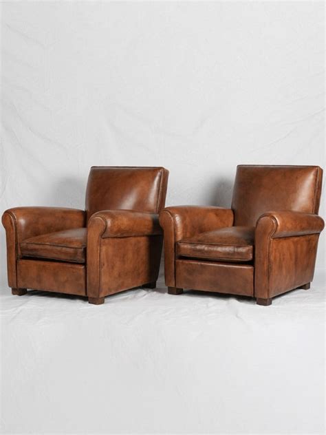 Vintage French Leather Club Chairs Chez Pluie